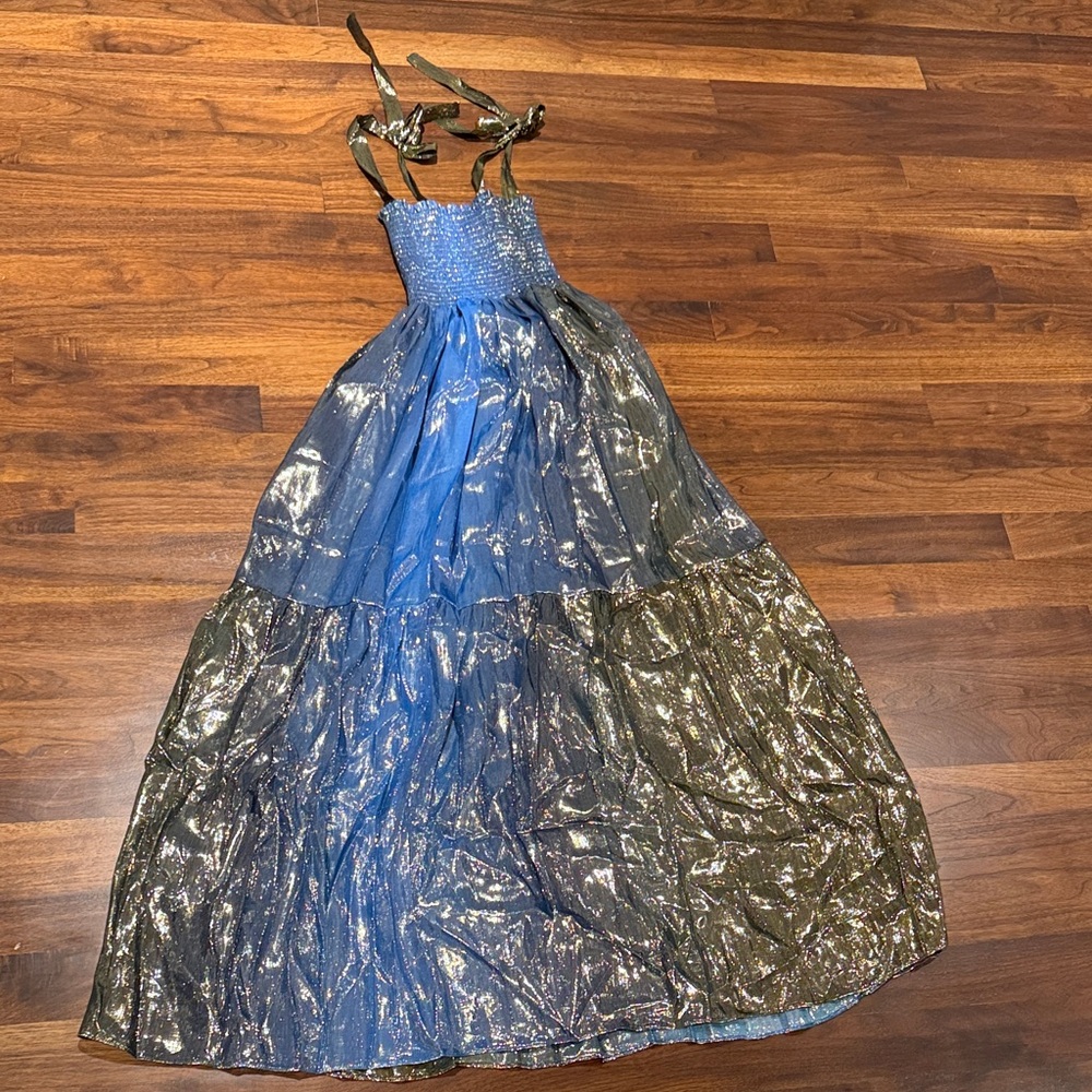 Elegant Blue and Silver Dress